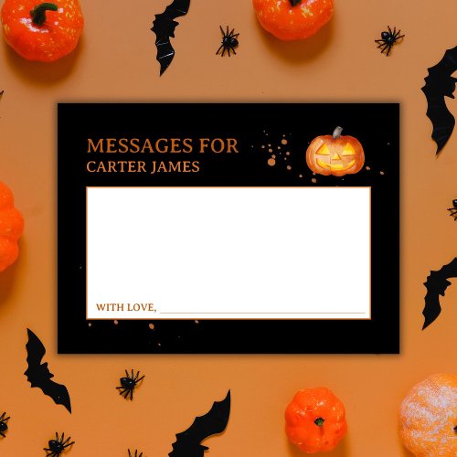 Halloween 1st Birthday Party Time Capsule Enclosure Card