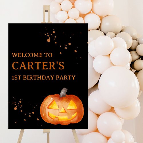 Halloween 1st Birthday Party Welcome Sign