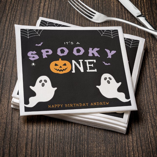Halloween 1st Birthday Spooky One Ghost Gothic Napkins (Halloween 1st Birthday Spooky One Ghost Gothic Napkins
)