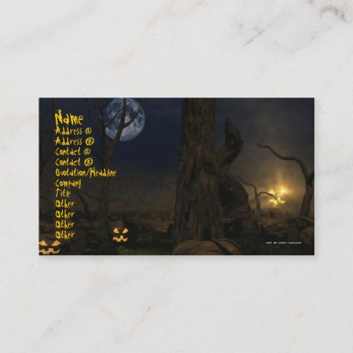 Customizable Halloween 2009 Business Card Template