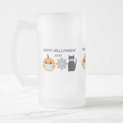 Halloween 2020 frosted glass beer mug