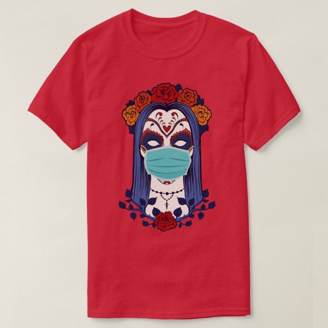 Halloween 2020 Funny Witch with face Mask T-Shirt (Design Front)