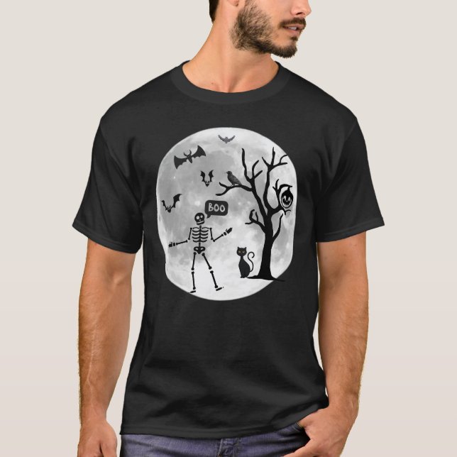 halloween 2023 bat skeleton design T-Shirt (Front)