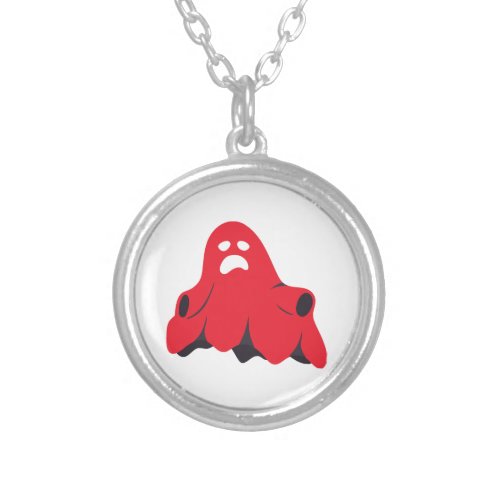 Halloween 2024 Boo Sheet Silver Plated Necklace
