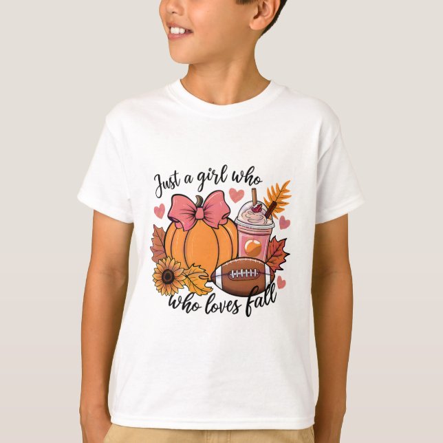 Halloween 2024 Just A Girl Who Loves Fall Pumpkin  T-Shirt (Front)