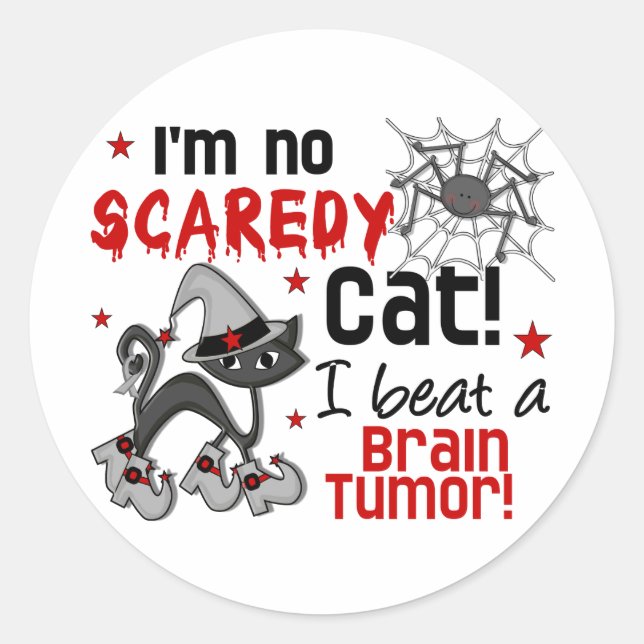 Halloween 2 Brain Tumor Survivor Classic Round Sticker (Front)