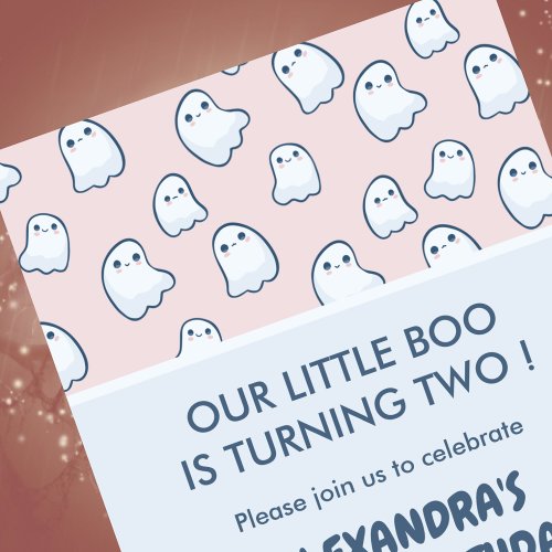 Halloween 2nd birthday invitations cute little boo