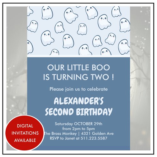 Halloween 2nd birthday invitations our little boo