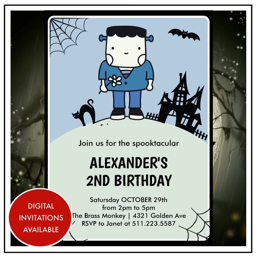 Halloween 2nd birthday invitations spooktacular 