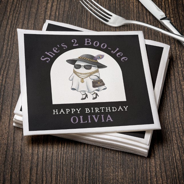 Halloween 2nd Birthday Party Ghost Two Boujee Napkins (Halloween 2nd Birthday Party Ghost Two Boujee Napkins
)