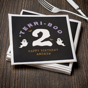 Halloween 2nd Birthday Terri-Boo Twos Ghost Gothic Napkins