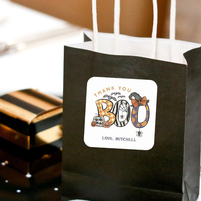 Halloween 2nd Birthday Thank You Square Sticker (Creator Uploaded)