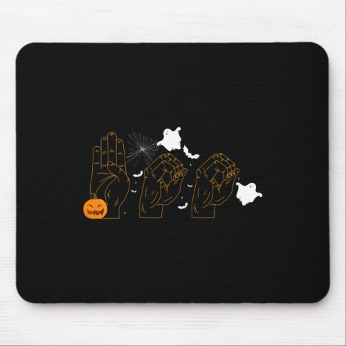 Halloween 31st October Deaf_mute Sign_language 1  Mouse Pad