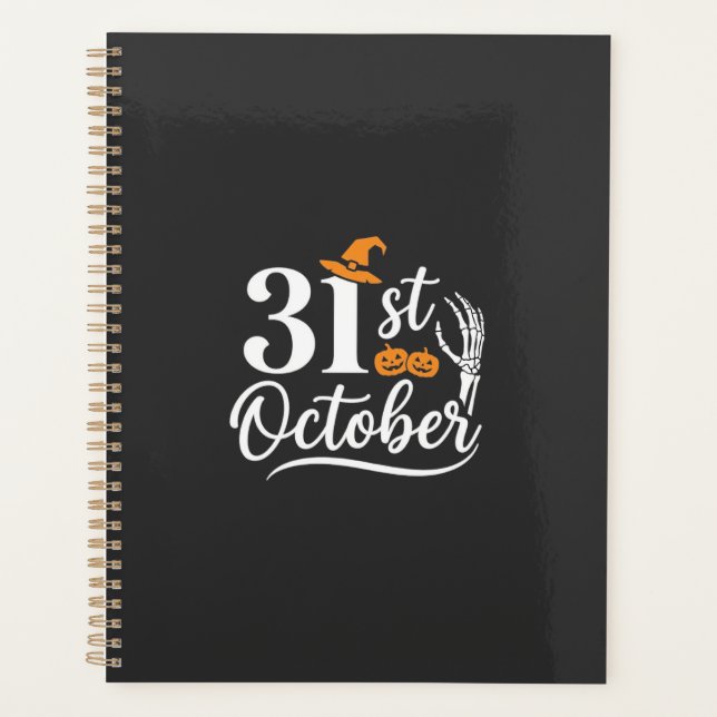 Halloween 31st October Pumpkin Witch Hat Design_1 Planner (Front)