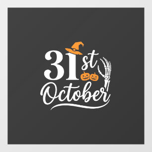 Halloween 31st October Pumpkin Witch Hat Design_1 Window Cling