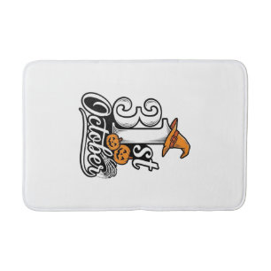 Halloween 31st October Typography Shirt Design_1 Bath Mat