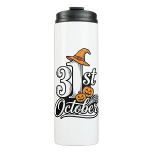 Halloween 31st October Typography Shirt Design_1 Thermal Tumbler