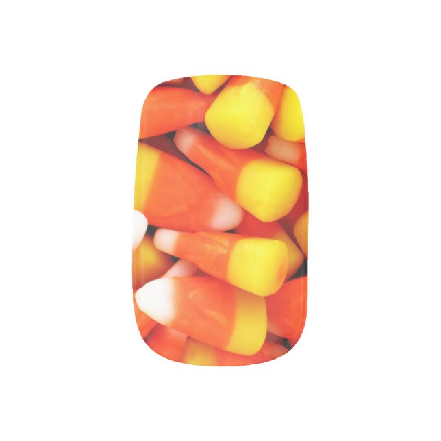 HALLOWEEN 3 D CANDY CORN nails Minx Nail Wraps (Left Thumb)