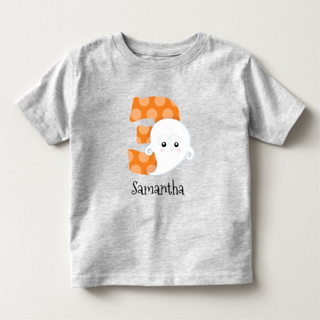 Halloween 3 Third 3rd Birthday Age Toddler T-shirt (Front)