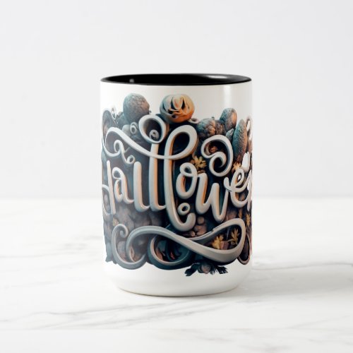 Halloween 3D Logo 4 Two_Tone Coffee Mug