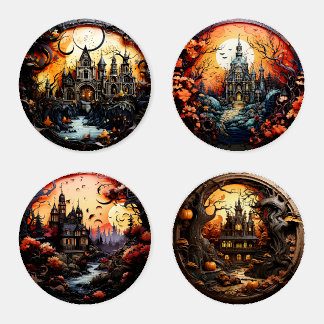 Halloween 3D Style Coaster Set