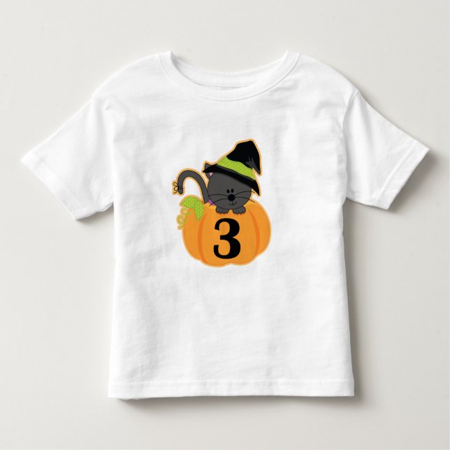 Halloween 3rd Birthday Pumpkin Toddler T-shirt (Front)