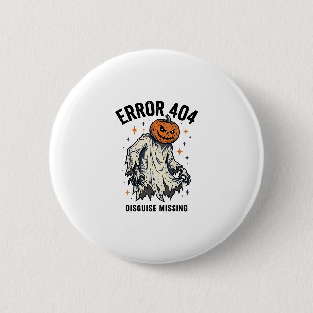 Halloween 404 Costume Pumpkin Ghost Error Design_1 Button (Front)