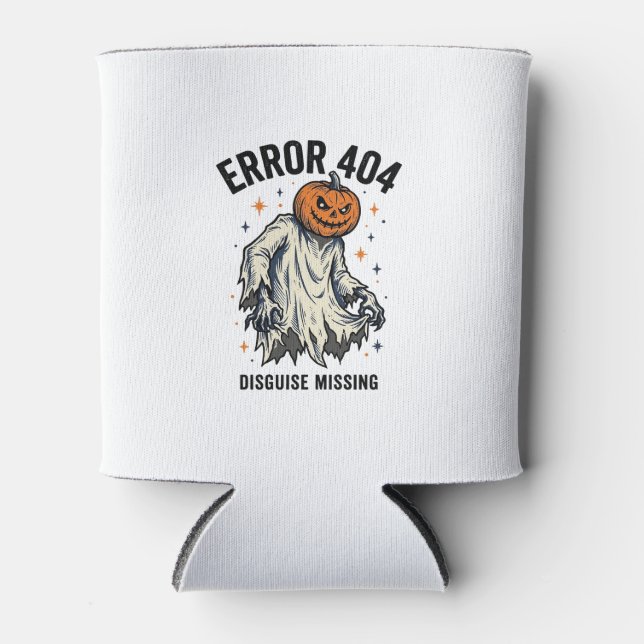 Halloween 404 Costume Pumpkin Ghost Error Design_1 Can Cooler (Front)
