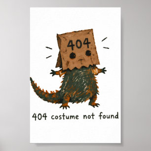 Halloween 404 Costumes Not Found Beardie Art Poster