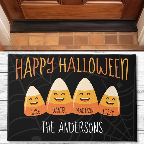 Halloween 4 Person Family Candy Corn Doormat