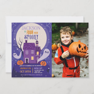 Halloween 4TH Ghosts Four House Party Photo Four Invitation