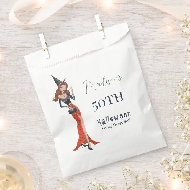 Halloween 50 th Birthday Party Favor Bag (Clipped)