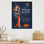 Halloween 50 th Birthday Party Poster<br><div class="desc">Halloween 50 th birthday party invitation. Original artwork by Caroline Bonne Müller</div>