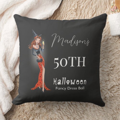 Halloween 50 th Birthday Party Throw Pillow
