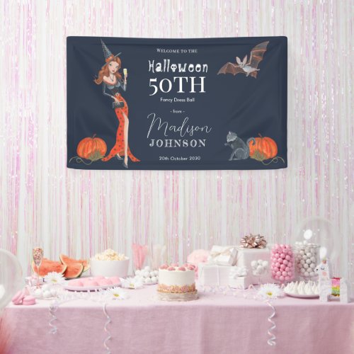 Halloween 50 th Birthday Party Welcome Banner