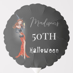 Halloween 50 th Woman Birthday Party Balloon