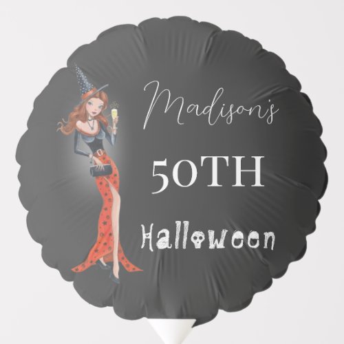 Halloween 50 th Woman Birthday Party Balloon