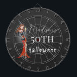 Halloween 50 th Woman Birthday Party  Dart Board<br><div class="desc">Halloween 50 th birthday party invitation. Original artwork by Caroline Bonne Müller</div>