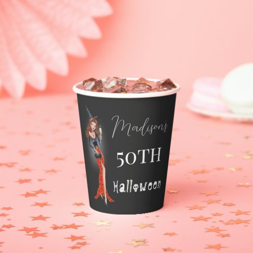 Halloween 50 th Woman Birthday Party Paper Cups