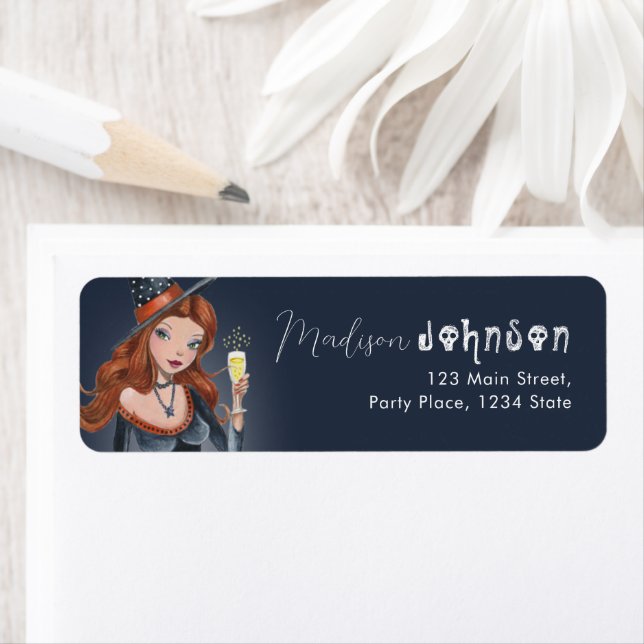 Halloween 50th Birthday Party Return Address Label (Insitu)