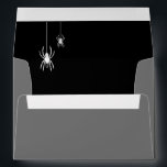Halloween 5x7 Gray Black Spiders Invitation Envelope<br><div class="desc">Creepy crawly spiders on dark gray envelopes with black printed envelope faux lining. This Halloween envelope coordinates with our Bat Chic Crazy Halloween Invitation. Customize with your return address and different wording than "open if you dare" if you like.</div>