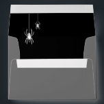 Halloween 5x7 Gray Black Spiders Invitation Envelope<br><div class="desc">Creepy crawly spiders on dark gray envelopes with black printed envelope faux lining. This Halloween envelope coordinates with our Bat Chic Crazy Halloween Invitation. Customize with your return address and different wording than "open if you dare" if you like.</div>