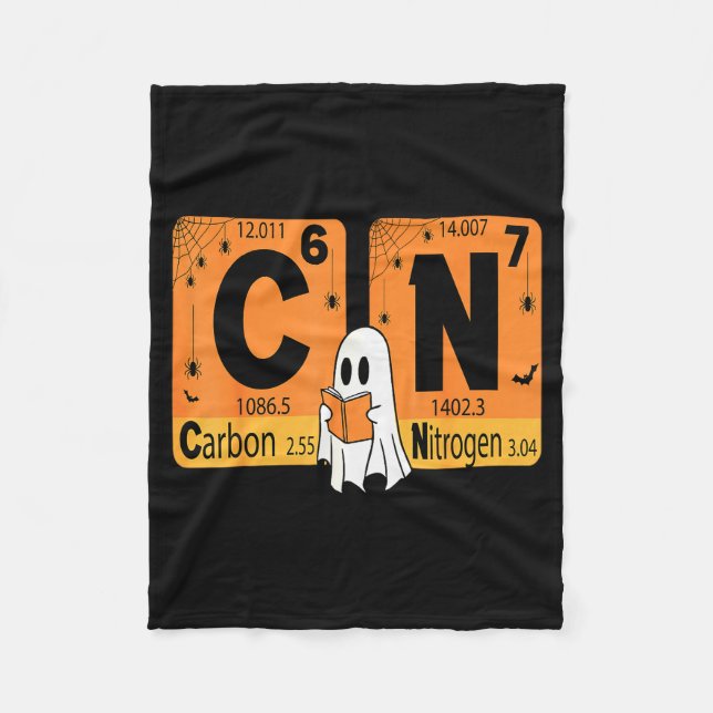 Halloween 67 Meme Science Chemistry Humor Periodic Fleece Blanket (Front)