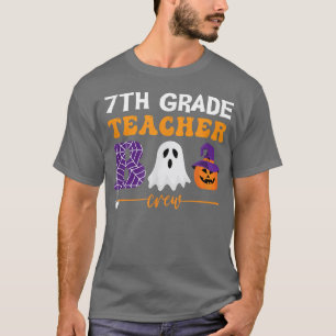 Halloween 7th Grade Teacher Boo Crew Cobweb Pumpki T-Shirt