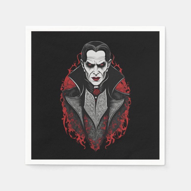 Halloween 9 vampire, scary monster, horror,  napkins (Front)