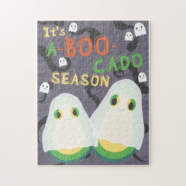 Halloween A-BOO-Cado Spooky Cute Avocado Ghosts Jigsaw Puzzle (Vertical)