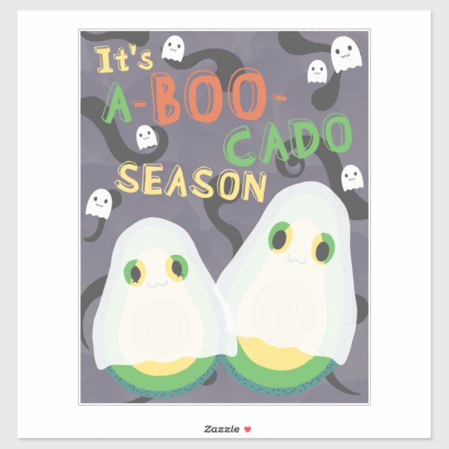Halloween A-BOO-Cado Spooky Cute Avocado Ghosts Sticker (Sheet)
