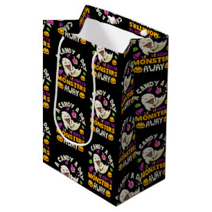 Halloween A Candy A Day Keeps The Monsters Away Medium Gift Bag