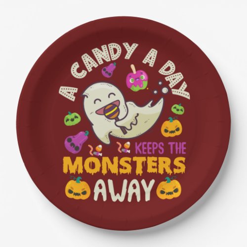 Halloween A Candy A Day Keeps The Monsters Away   Paper Plates