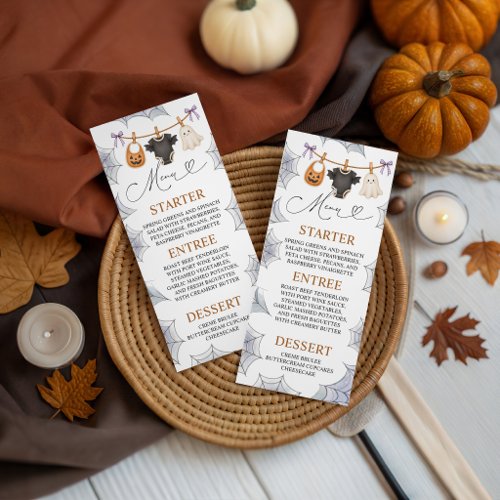 Halloween A Little Boo 4x9 Menu Card